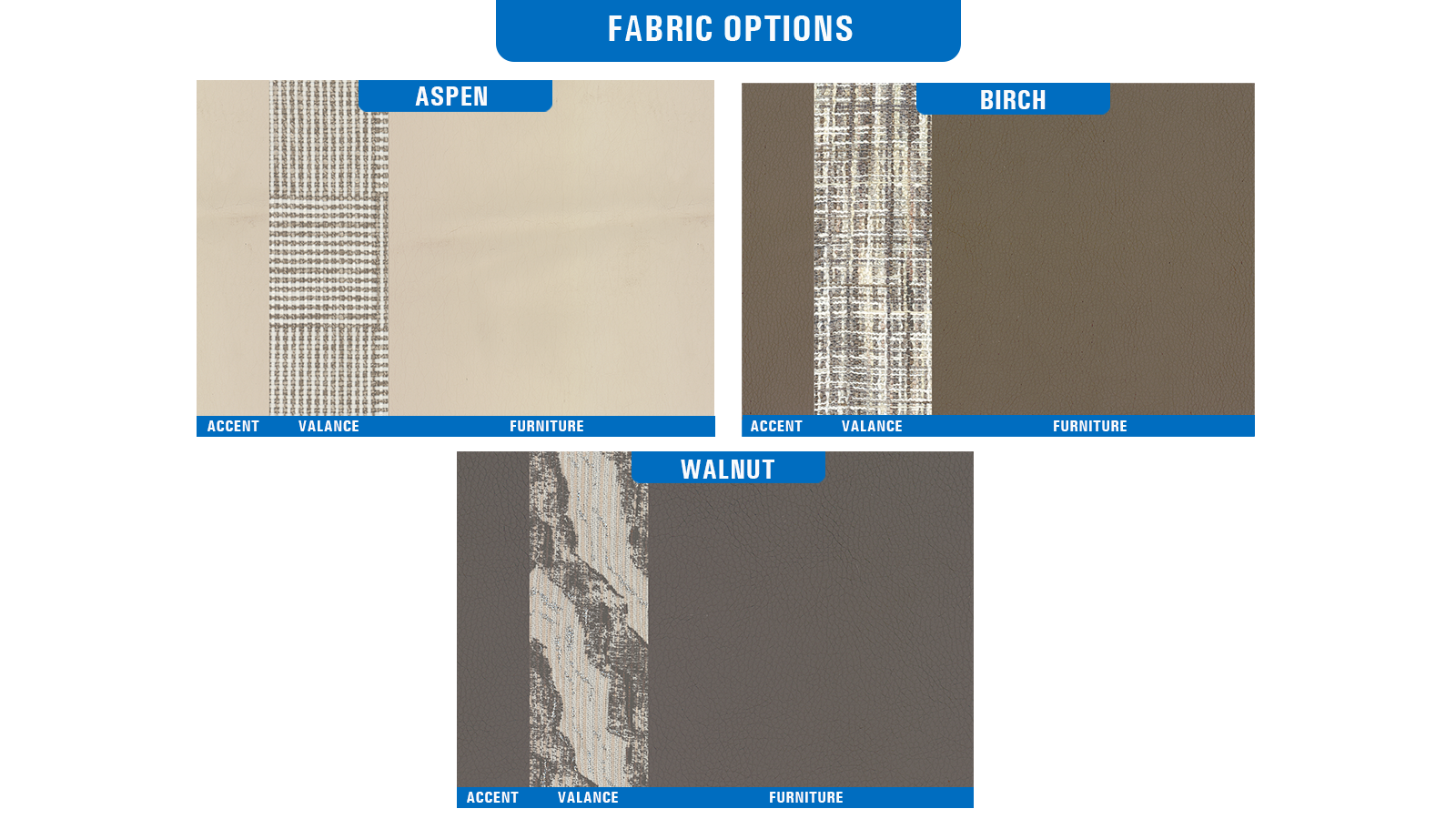 Seneca Prestige Fabric Options
